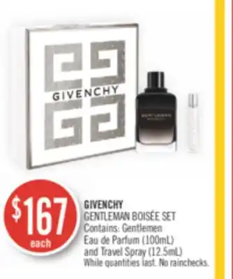 Shoppers Drug Mart Givenchy gentleman boisée set contains: gentlemen (100ml) and travel spray (12.5ml) offer