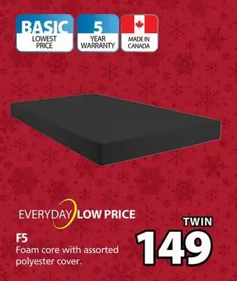 JYSK F5 foam core with assorted polyester cover offer