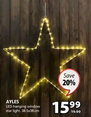 JYSK Ayles led hanging window star light offer