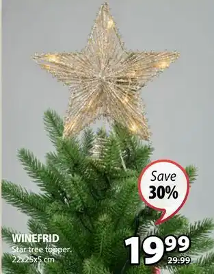 JYSK Winefrid star tree topper offer