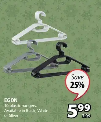 JYSK Egon 10 plastic hangers offer