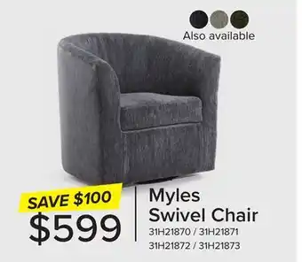 Leon's Myles swivel chair - grey offer