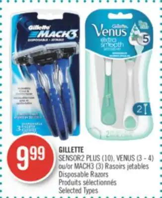 Pharmaprix Gillette sensor2 plus (10), venus (3 - 4) or mach3 (3) disposable razors offer