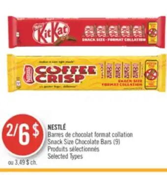 Pharmaprix Nestlé snack size chocolate bars offer