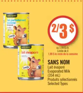 Pharmaprix No name evaporated milk offer
