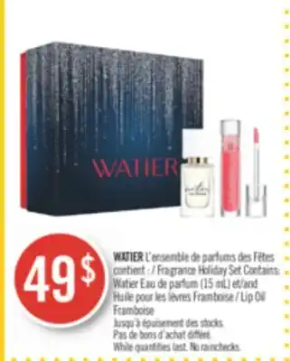 Pharmaprix Watier fragrance holiday set contains lip oil offer