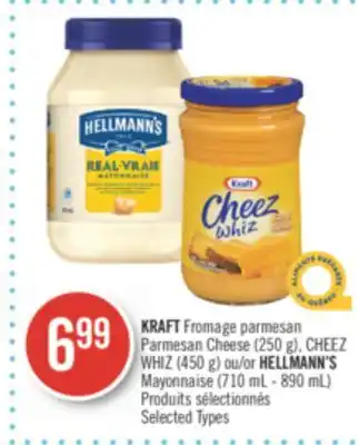 Pharmaprix Kraft parmesan cheese (250 g), cheez whiz (450 g) or hellmann's mayonnaise (710 ml - 890 ml) offer