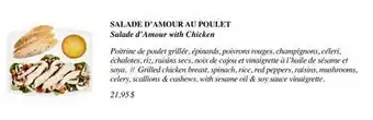 Première Moisson Salade d'amour with chicken offer