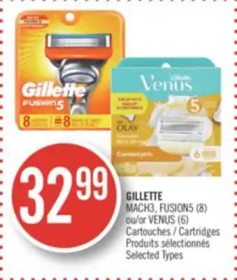 Pharmaprix Gillette mach3, fusion5 (8) or venus (6) cartridges offer