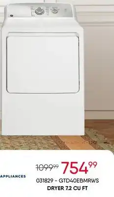 Meubles RD Ge dryer 7.2 cu ft offer