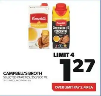 Real Canadian Superstore CAMPBELL'S BROTH SELECTED VARIETIES, 250/900 ML offer