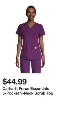 Mark's Carhartt force essentials 5-pocket v-neck scrub top offer