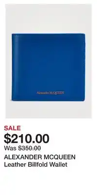 Holt Renfrew Alexander mcqueen leather billfold wallet offer