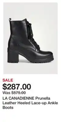Holt Renfrew La canadienne prunella leather heeled lace-up ankle boots offer