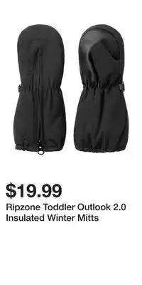 Sport Chek Ripzone toddler outlook 2.0 insulated winter mitts offer