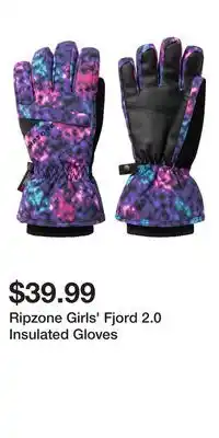 Sport Chek Ripzone girls' fjord 2.0 insulated gloves offer