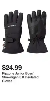 Sport Chek Ripzone junior boys' shawnigan 3.0 insulated gloves offer