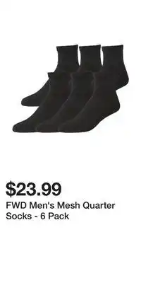 Sport Chek Fwd men's mesh quarter socks - 6 pack offer