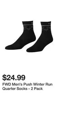 Sport Chek Fwd men's push winter run quarter socks - 2 pack offer