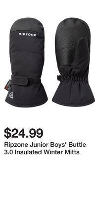 Sport Chek Ripzone junior boys' buttle 3.0 insulated winter mitts offer