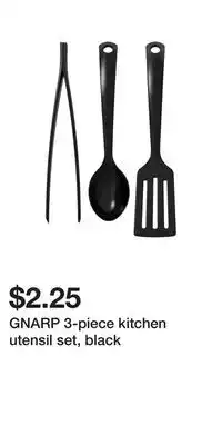IKEA Gnarp 3-piece kitchen utensil set, black offer