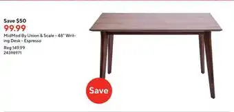 Staples Midmod by union & scale - 48 writing desk - espresso offer