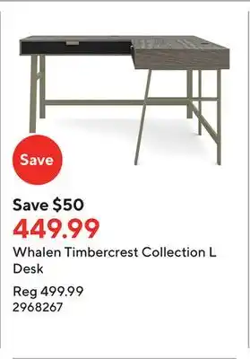 Staples Whalen timbercrest collection l desk offer