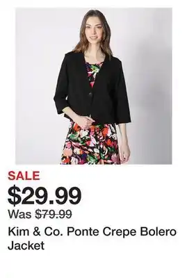 TSC Stores Kim & co. ponte crepe bolero jacket offer