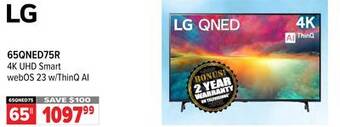 2001 Audio Video Lg 65 4k uhd smart webos 23 w/thinq ai offer