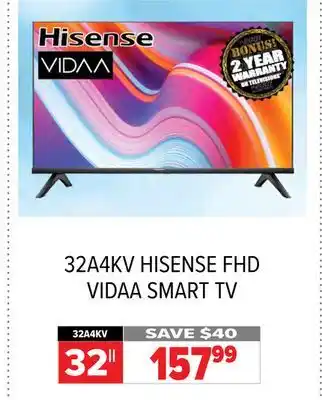 2001 Audio Video Hisense 32 fhd vidaa smart tv offer