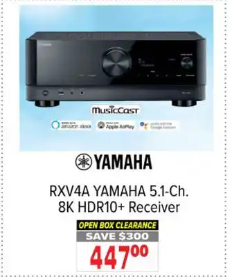 2001 Audio Video Yamaha 5.1-ch. 8k hdr10+ receiver offer