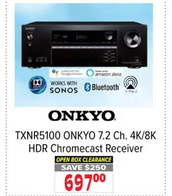2001 Audio Video Onkyo 7.2 ch. 4k/8k hdr chromecast receiver offer