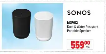 2001 Audio Video Sonos dust & water resistant portable speaker offer