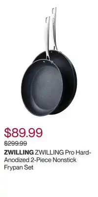 Hudson's Bay Zwilling pro hard-anodized 2-piece nonstick frypan set offer