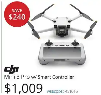 Vistek Dji mini 3 pro w/smart controller offer