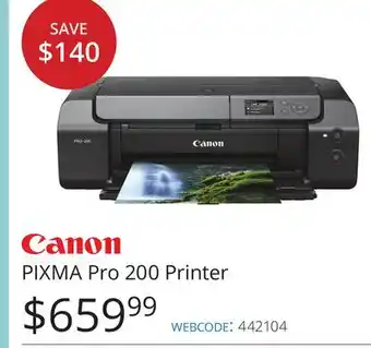 Vistek Pixma pro 200 printer offer
