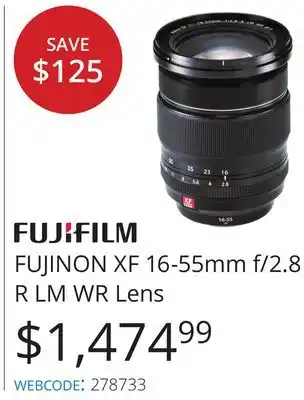 Vistek Fujifilm fujinon xf 16-55mm f/2.8 r lm wr lens offer