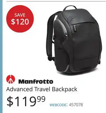 Vistek Manfrotto advanced travel backpack offer