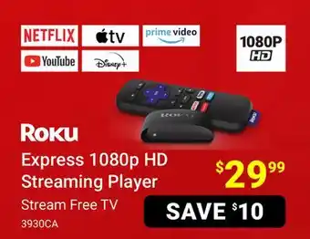 Visions Electronics Roku express 1080p hd streaming player offer