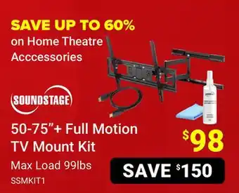 Visions Electronics Soundstage 50-75 + full motion tv mount kit offer