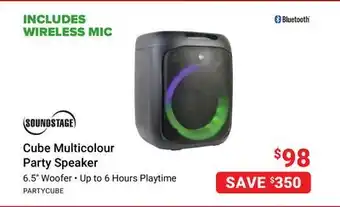 Visions Electronics Soundstage cube multicolour party speaker offer