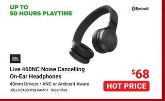 Visions Electronics Jbl live 460nc noise cancelling on-ear headphones offer