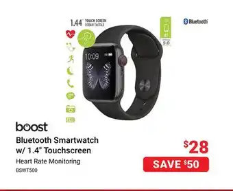 Visions Electronics Boost bluetooth smartwatch w/ 1.4 touchscreen offer