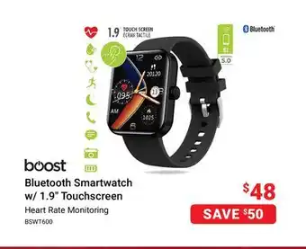 Visions Electronics Boost bluetooth smartwatch w/ 1.9 touchscreen offer