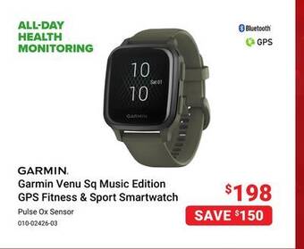 Visions Electronics Garmin venu sq music edition gps fitness & sport smartwatch offer