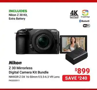 Visions Electronics Nikon z 30 mirrorless digital camera kit bundle offer