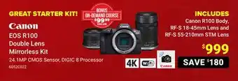 Visions Electronics Canon eos r100 double lens mirrorless kit offer