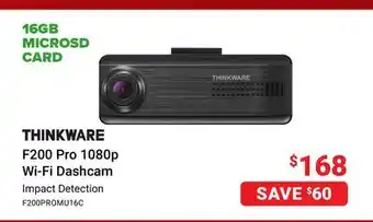 Visions Electronics Thinkware f200 pro 1080p wi-fi dashcam offer