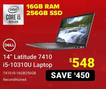 Visions Electronics Dell 14 latitude 7410 i5-10310u laptop offer