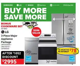 Visions Electronics Lg 3-piece major appliance package offer